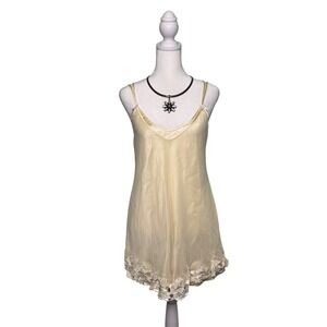 Vintage Cottagecore Alexandra Nicole Slip Dress Women's Size P Fairy Floral Trim